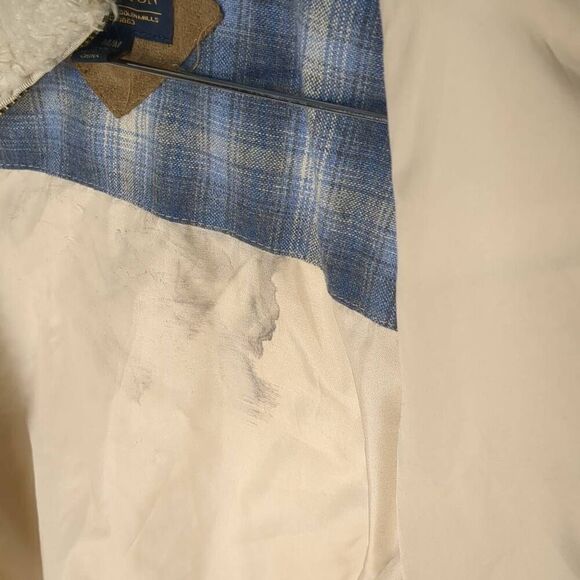 Pendleton Teddy Full Zip Up Jacket Blue Wool Trim M Medium - Picture 5 of 11